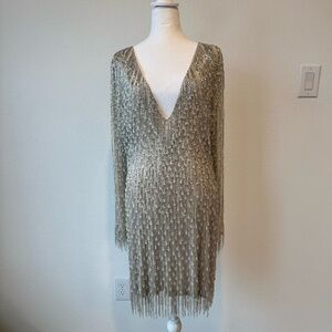 NastyGal Silver Beaded Dress